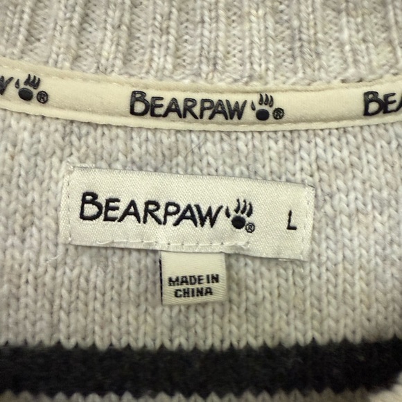 BearPaw Cream and Gray Crew Neck Sweater Size L - Picture 7 of 7